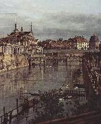 Bernardo Bellotto Ansicht von Dresden, Der alte Wassergraben des Zwingers, von der Orangerie Richtung Stadt aus gesehen oil painting artist